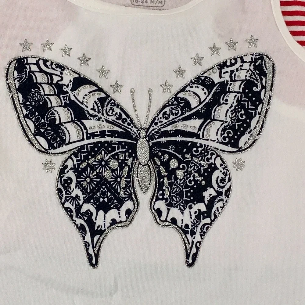 The Children's Place Toddler Girls Size 18/24 Month Print Ruffle Tank Top 4-Pack